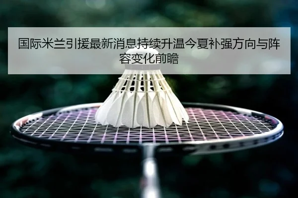 国际米兰引援最新消息持续升温今夏补强方向与阵容变化前瞻
